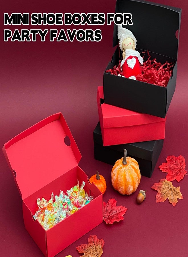 Foxtell 24 Pack Mini Sneaker Boxes for Party Favors 6.1 x 3.9 x 2.5 Inch Mini Shoe Gifts Boxes for Candies Cookies Snacks Sports Small Gift Case with Label for Wedding , Holiday, Birthday Party Favor (Black & Red) - Image 5